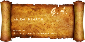 Galba Aletta névjegykártya